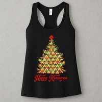 Happy Kwanzaa Pattern Christmas Tree Womens Tank Top