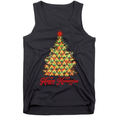 Happy Kwanzaa Pattern Christmas Tree Tank Top