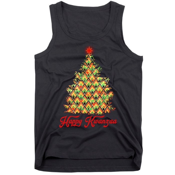 Happy Kwanzaa Pattern Christmas Tree Tank Top