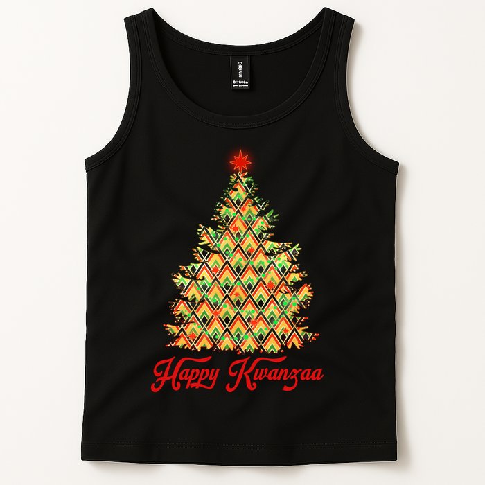 Happy Kwanzaa Pattern Christmas Tree Tank Top