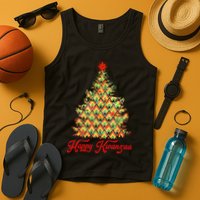 Happy Kwanzaa Pattern Christmas Tree Tank Top