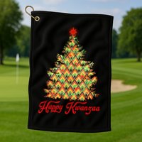 Happy Kwanzaa Pattern Christmas Tree Golf Towel