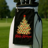 Happy Kwanzaa Pattern Christmas Tree Golf Towel