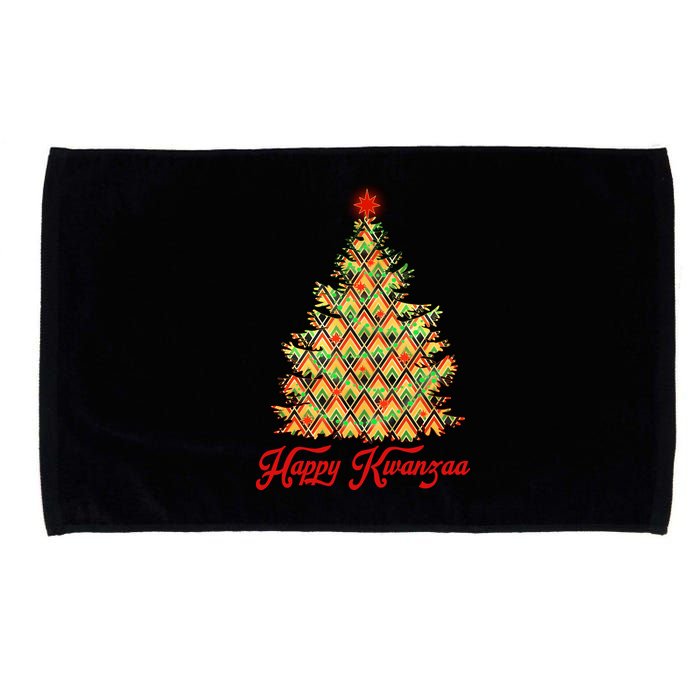 Happy Kwanzaa Pattern Christmas Tree Microfiber Hand Towel