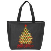 Happy Kwanzaa Pattern Christmas Tree Zip Tote Bag