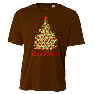 Happy Kwanzaa Pattern Christmas Tree Cooling Performance Crew T-Shirt