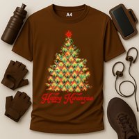 Happy Kwanzaa Pattern Christmas Tree Performance Shirt