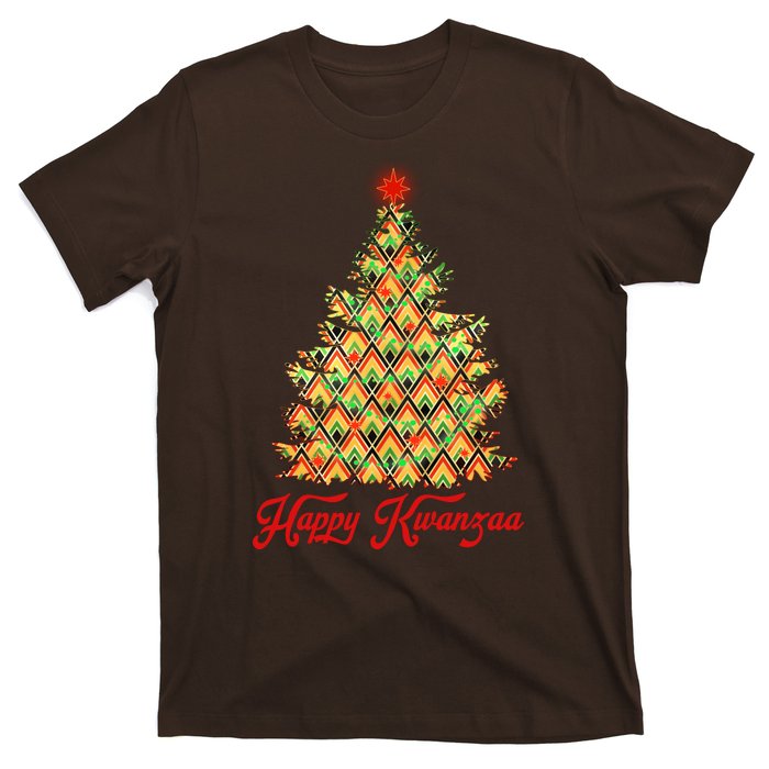 Happy Kwanzaa Pattern Christmas Tree T-Shirt