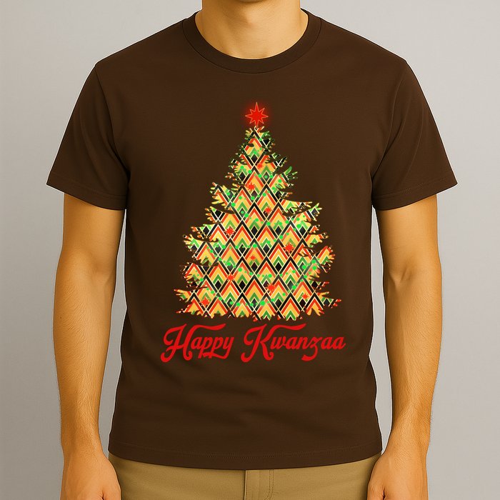 Happy Kwanzaa Pattern Christmas Tree T-Shirt
