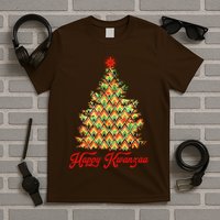 Happy Kwanzaa Pattern Christmas Tree T-Shirt