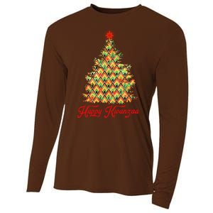 Happy Kwanzaa Pattern Christmas Tree Cooling Performance Long Sleeve Crew