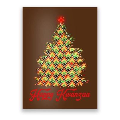 Happy Kwanzaa Pattern Christmas Tree Poster