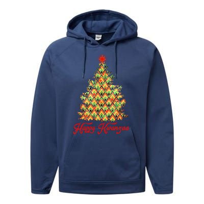 Happy Kwanzaa Pattern Christmas Tree Performance Fleece Hoodie