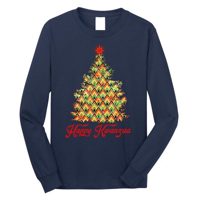 Happy Kwanzaa Pattern Christmas Tree Long Sleeve Shirt