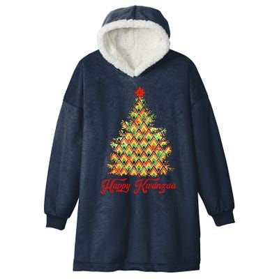 Happy Kwanzaa Pattern Christmas Tree Hooded Wearable Blanket