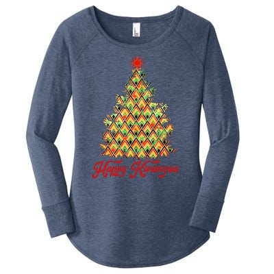 Happy Kwanzaa Pattern Christmas Tree Women's Perfect Tri Tunic Long Sleeve Shirt