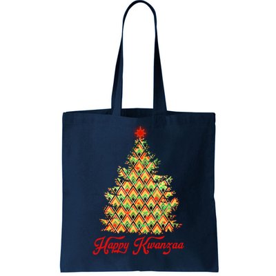 Happy Kwanzaa Pattern Christmas Tree Tote Bag