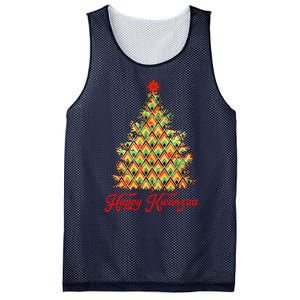 Happy Kwanzaa Pattern Christmas Tree Mesh Reversible Basketball Jersey Tank