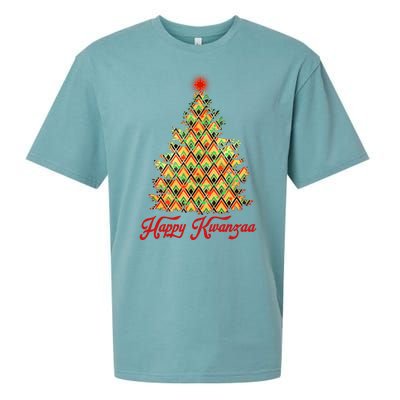 Happy Kwanzaa Pattern Christmas Tree Sueded Cloud Jersey T-Shirt