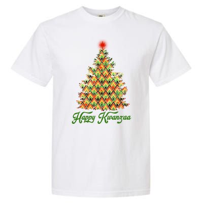 Happy Kwanzaa Pattern Christmas Tree Garment-Dyed Heavyweight T-Shirt