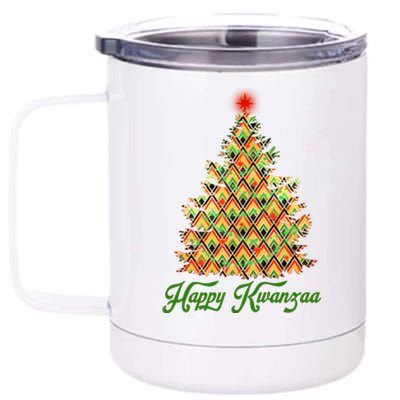 Happy Kwanzaa Pattern Christmas Tree 12 oz Stainless Steel Tumbler Cup