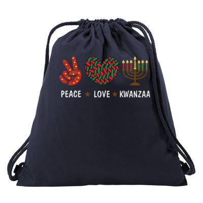 Happy Kwanzaa Peace Love Kwanzaa African Drawstring Bag