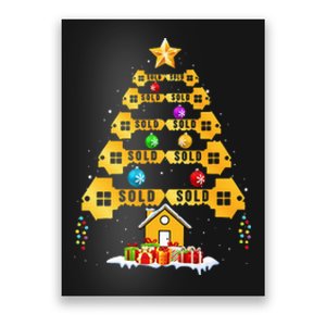 House Key Realtor Christmas Tree Xmas for Real Estate Agent Poster