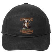 Howdy Kindergarten Raccoon Cowboy Western Back To School Gift 7-Panel Snapback Hat