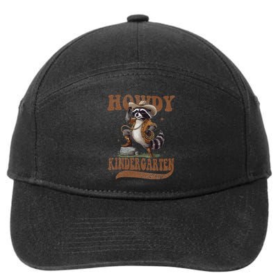 Howdy Kindergarten Raccoon Cowboy Western Back To School Gift 7-Panel Snapback Hat