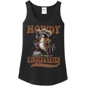 Howdy Kindergarten Raccoon Cowboy Western Back To School Gift Ladies Essential Tank