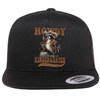 Howdy Kindergarten Raccoon Cowboy Western Back To School Gift Flat Bill Trucker Hat