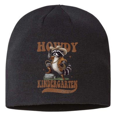 Howdy Kindergarten Raccoon Cowboy Western Back To School Gift Sustainable Beanie