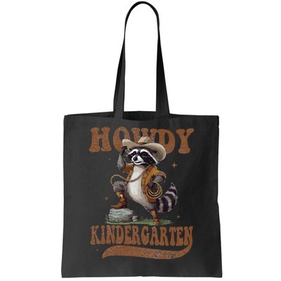 Howdy Kindergarten Raccoon Cowboy Western Back To School Gift Tote Bag