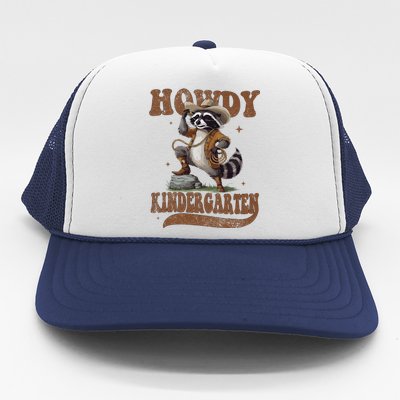 Howdy Kindergarten Raccoon Cowboy Western Back To School Gift Trucker Hat