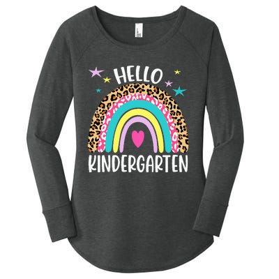 Hello Kindergarten Rainbow Back To School Teacher Student Women's Perfect Tri Tunic Long Sleeve Shirt