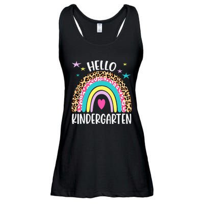 Hello Kindergarten Rainbow Back To School Teacher Student Ladies Essential Flowy Tank