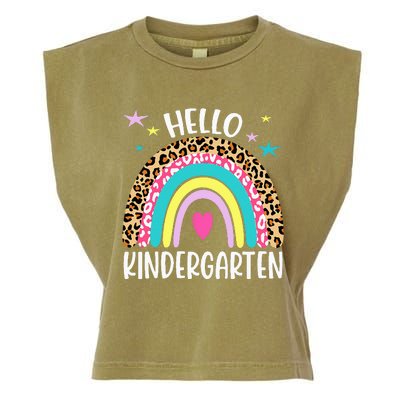 Hello Kindergarten Rainbow Back To School Teacher Student Garment-Dyed Women's Muscle Tee