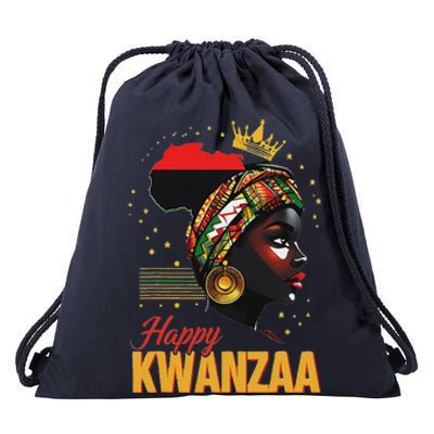 Happy Kwanzaa Seven Principles Of Kwanzaa Drawstring Bag