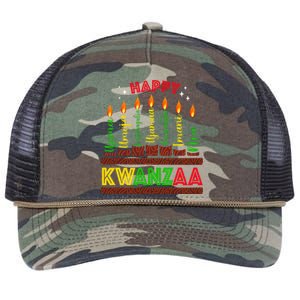 Happy Kwanzaa Seven Principles Of Kwanzaa Retro Rope Trucker Hat Cap