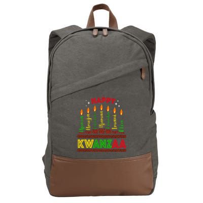 Happy Kwanzaa Seven Principles Of Kwanzaa Cotton Canvas Backpack