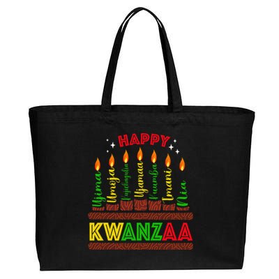 Happy Kwanzaa Seven Principles Of Kwanzaa Cotton Canvas Jumbo Tote