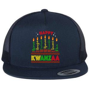 Happy Kwanzaa Seven Principles Of Kwanzaa Flat Bill Trucker Hat