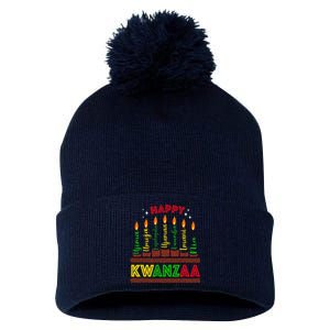 Happy Kwanzaa Seven Principles Of Kwanzaa Pom Pom 12in Knit Beanie