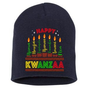 Happy Kwanzaa Seven Principles Of Kwanzaa Short Acrylic Beanie