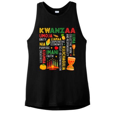 Happy Kwanzaa Seven Principles Of Kwanzaa Ladies PosiCharge Tri-Blend Wicking Tank