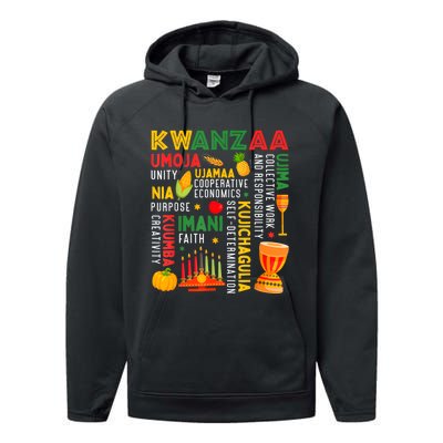 Happy Kwanzaa Seven Principles Of Kwanzaa Performance Fleece Hoodie