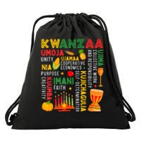 Happy Kwanzaa Seven Principles Of Kwanzaa Drawstring Bag