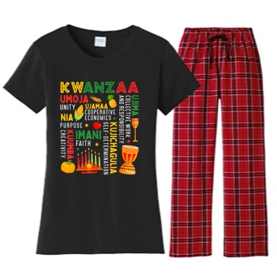 Happy Kwanzaa Seven Principles Of Kwanzaa Women's Flannel Pajama Set