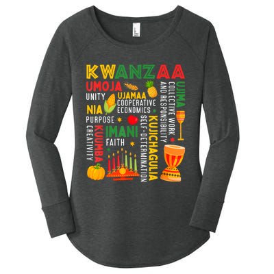 Happy Kwanzaa Seven Principles Of Kwanzaa Women's Perfect Tri Tunic Long Sleeve Shirt