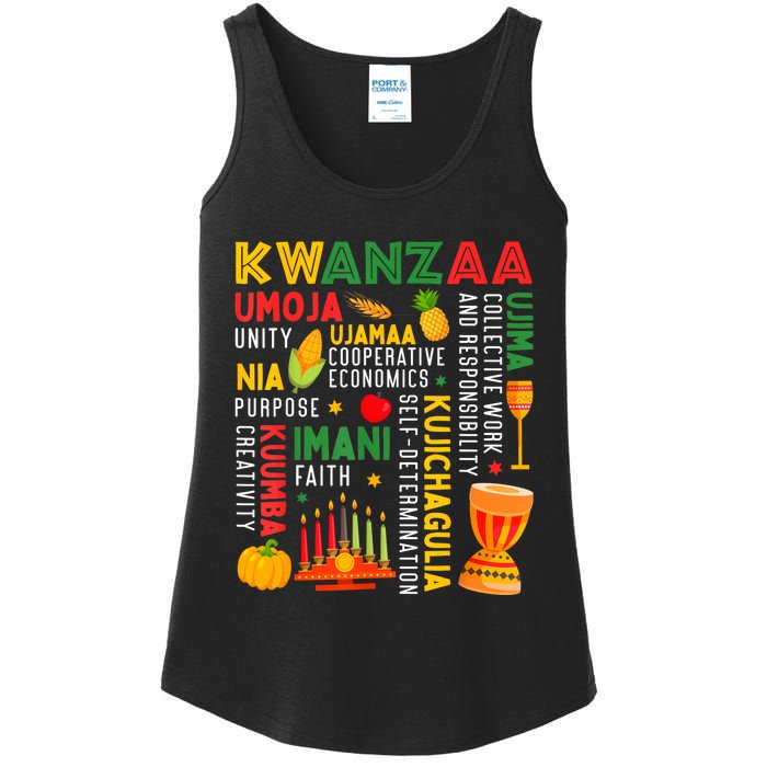 Happy Kwanzaa Seven Principles Of Kwanzaa Ladies Essential Tank